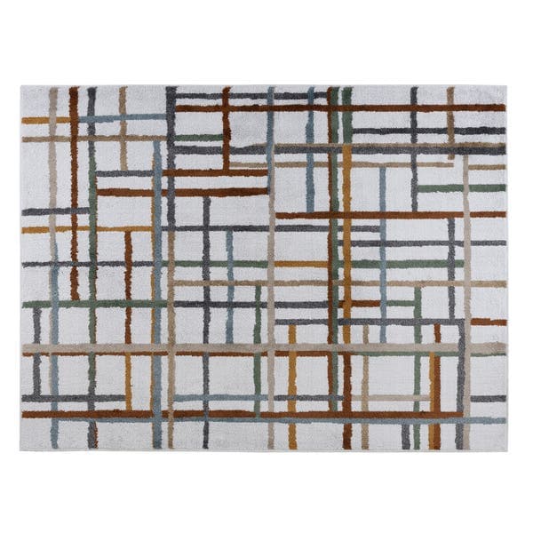 Tapete Retangular Linhas 100x150cm Gelo