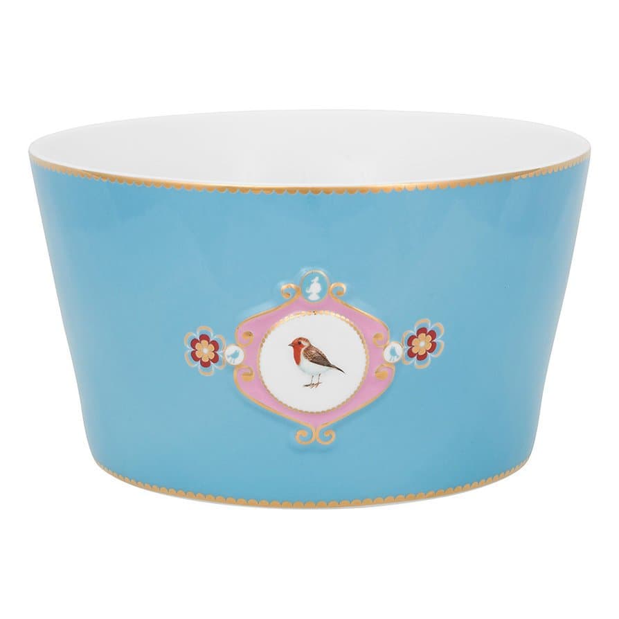 Tigela de Porcelana Medallion Love Birds Pip Studio Azul 20 cm