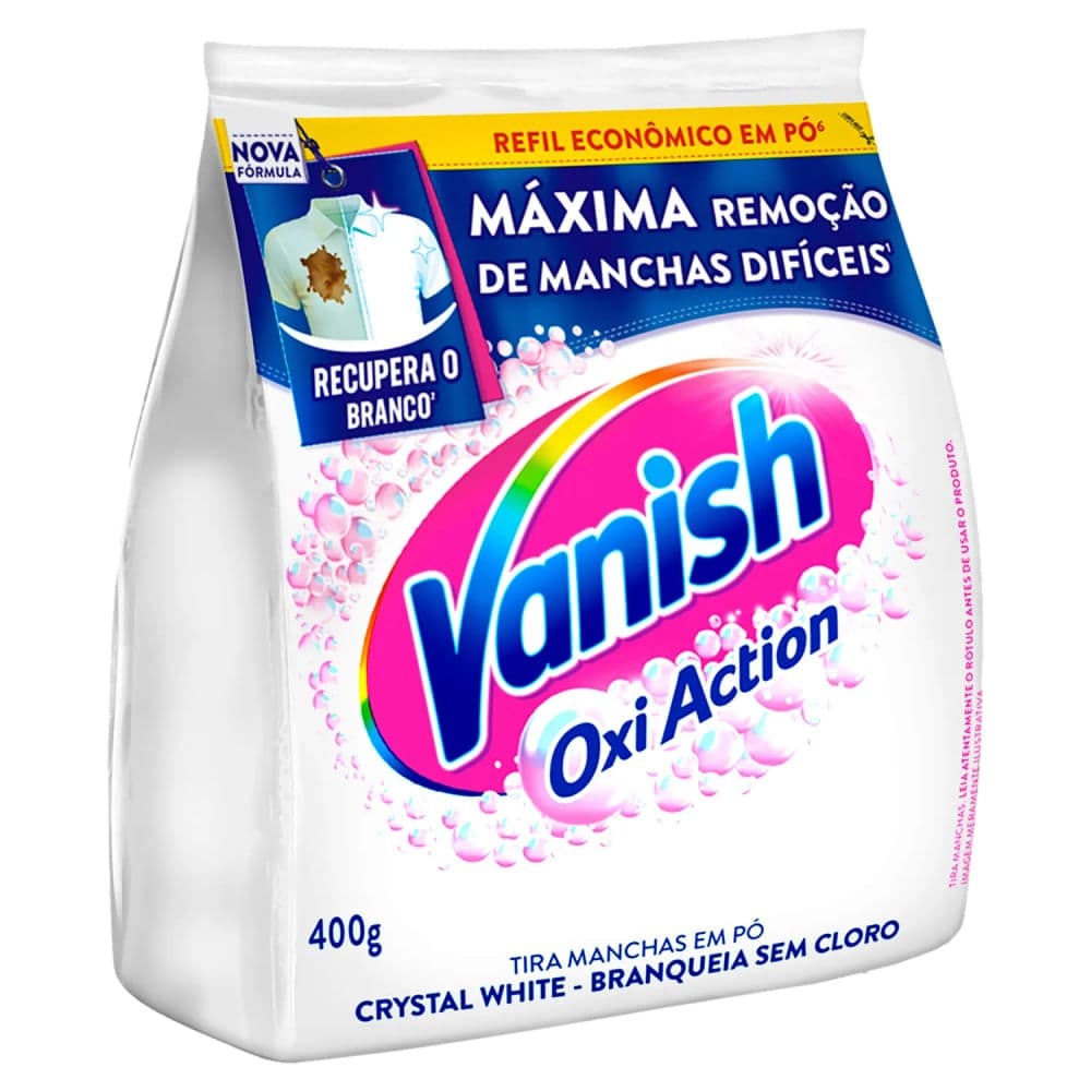 Tira Manchas em Pó Cristal White Oxi Action Refil 400g - Vanish