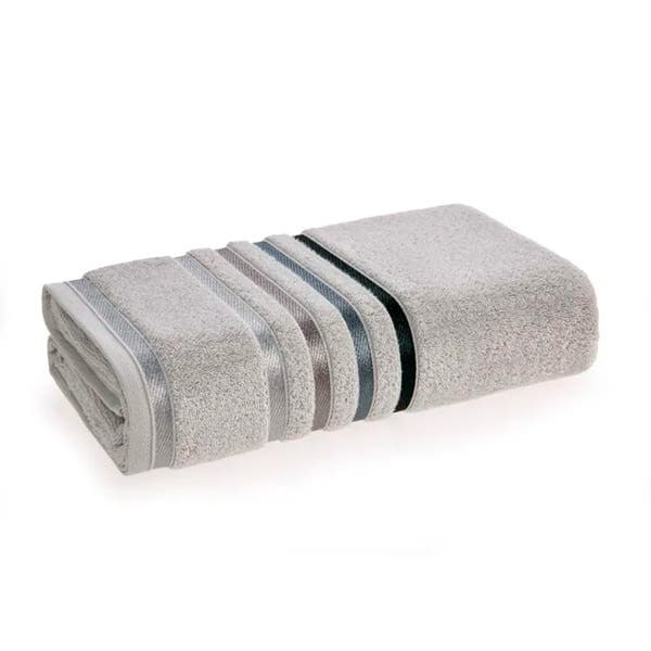 Toalha de Banho Karsten Lumina Cinza Mineral 100% Algodão 70x140cm