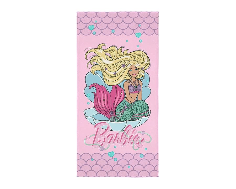 Toalha de Banho Lepper Aveludada Barbie - Gramatura: 280g/m²