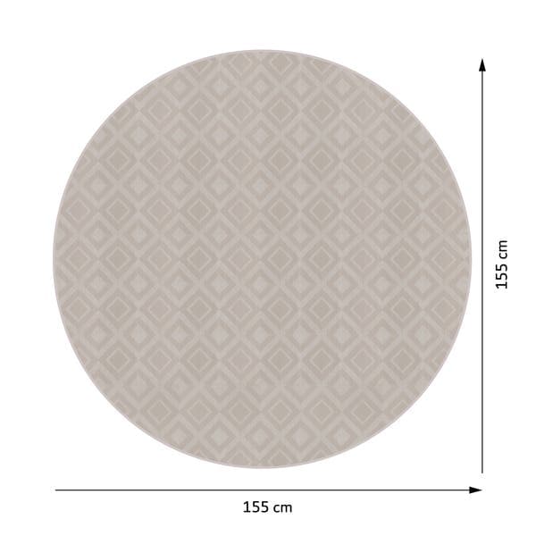 Toalha de Mesa Pratica Losangos Redonda 1,55m Taupe