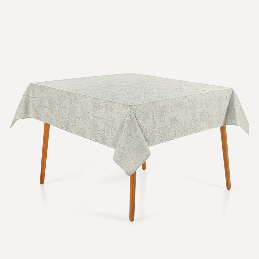 Toalha de Mesa Quadrada 6 Lugares Bali Cinza 1,80mx1,80m