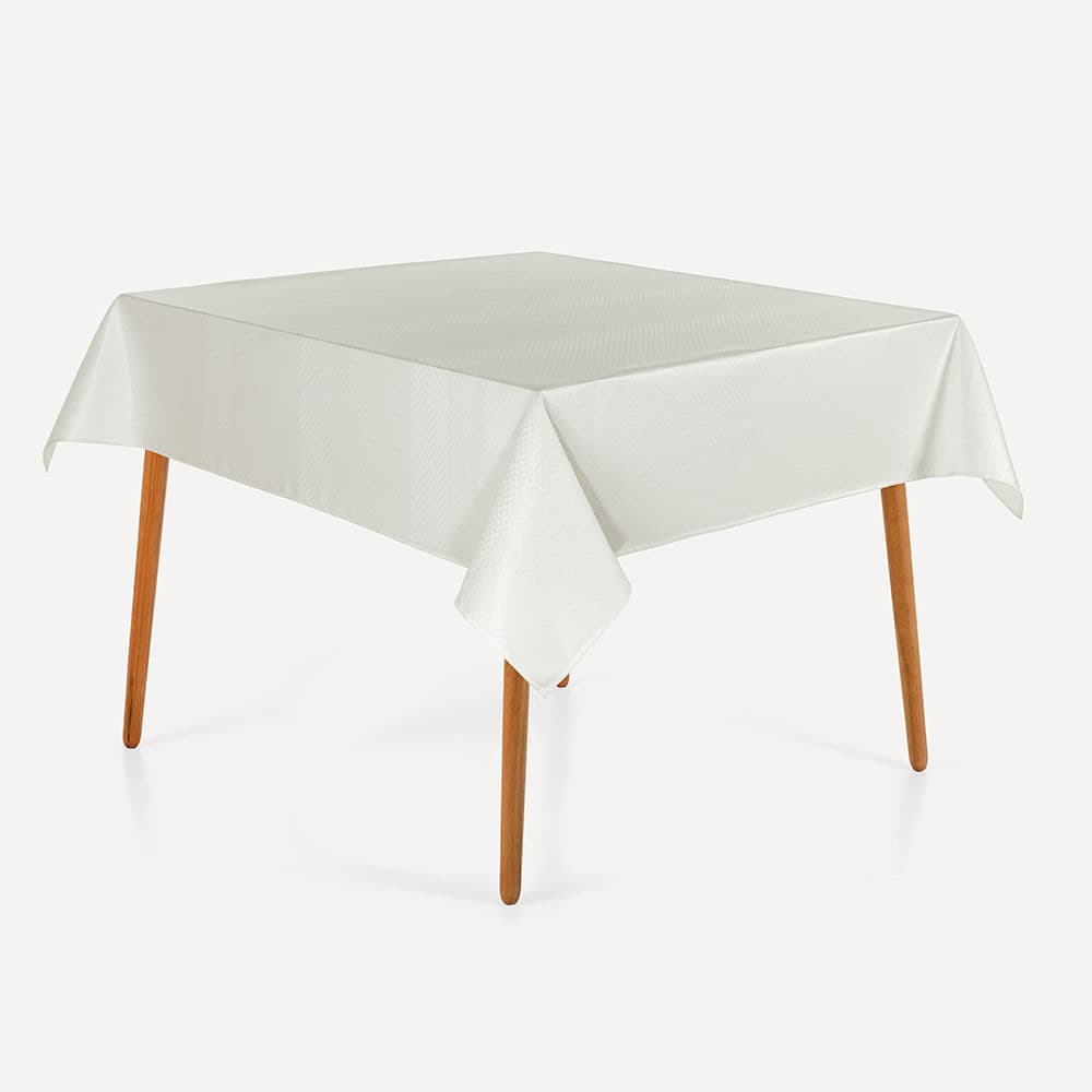 Toalha de Mesa Quadrada 6 Lugares Oslo Branco 1,80mx1,80m