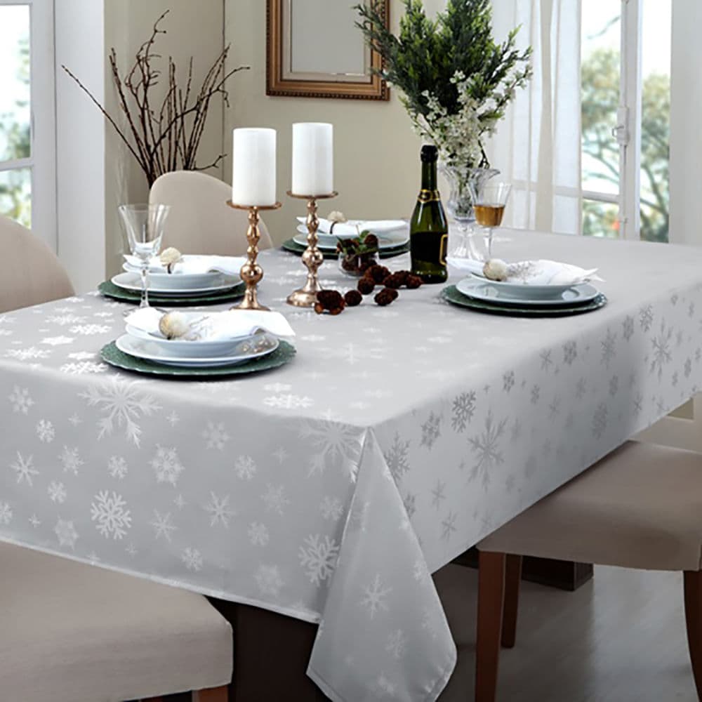 Toalha de Mesa Retangular 1,60x2,20m Snow Prata - Branyl