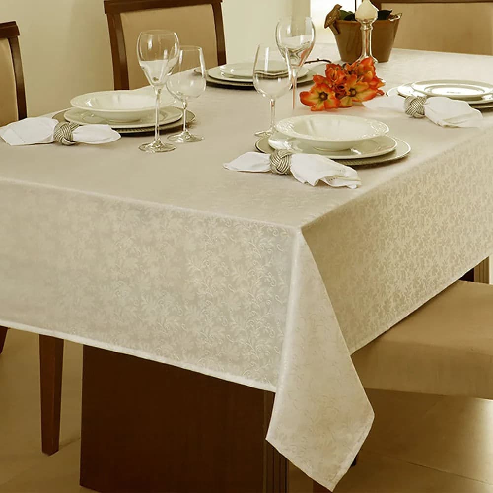Toalha de Mesa Retangular 1,60x2,70m Marfim Il Zani - Branyl