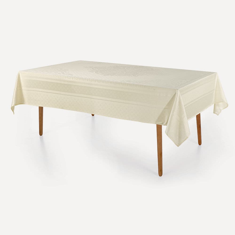 Toalha de Mesa Retangular 12 Lugares Lesier Pérola