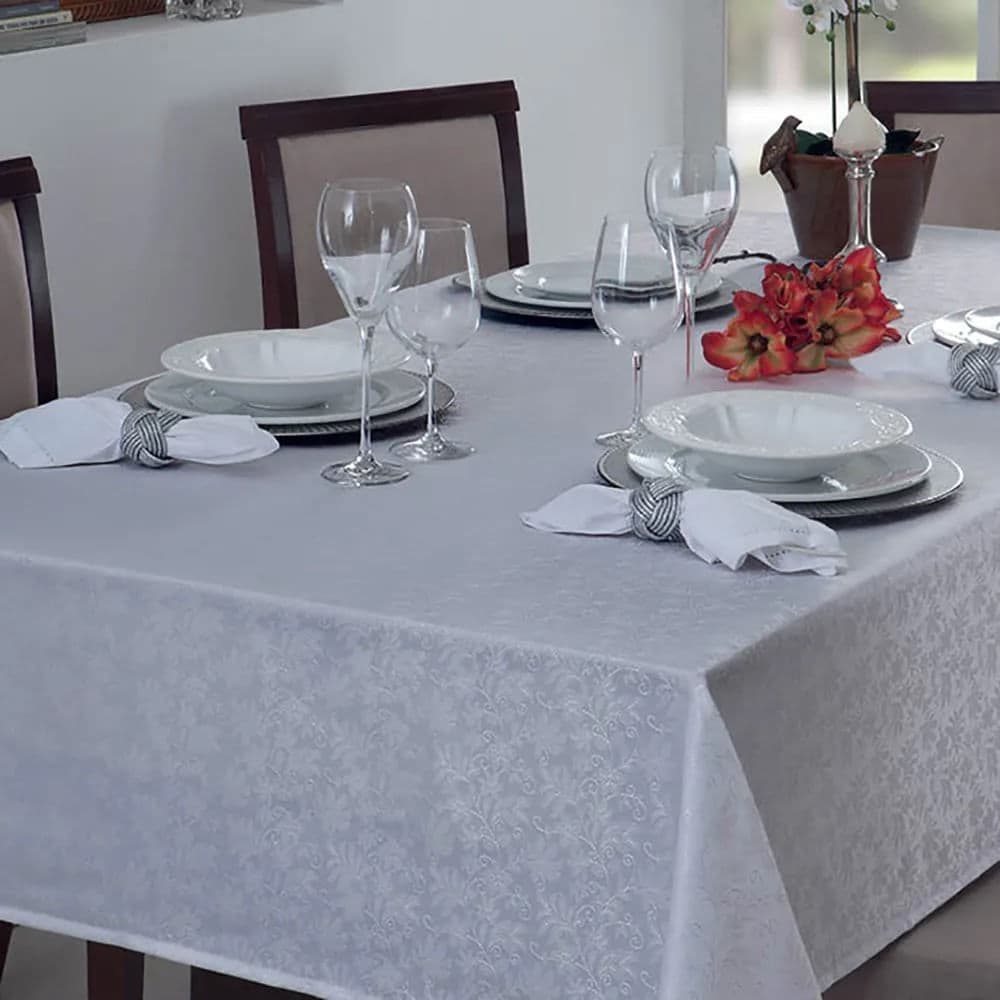 Toalha de Mesa Retangular Prata 1,60x2,20m Il Zani - Branyl