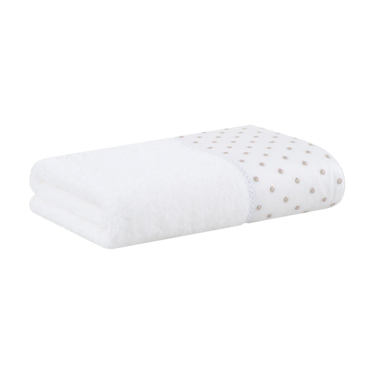 Toalha de Rosto Dots Buddemeyer Luxus Branco e Rosa Matte 48 x 90 cm