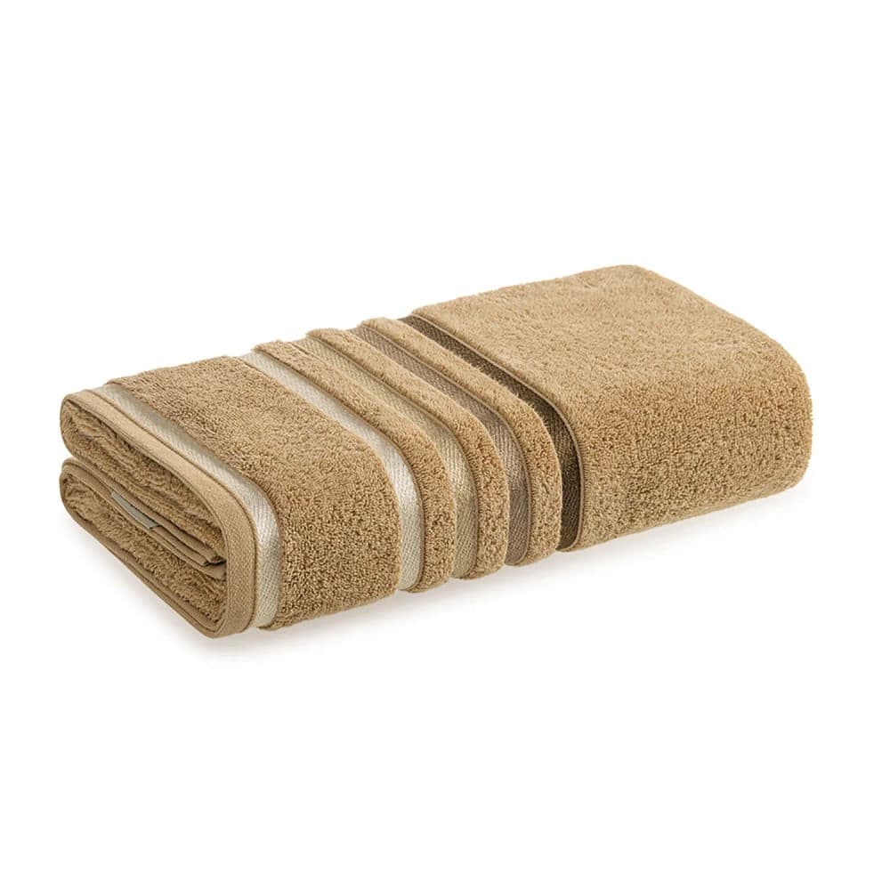 Toalha de Rosto Lumina Frapê com Marrom 48x80cm - Karsten