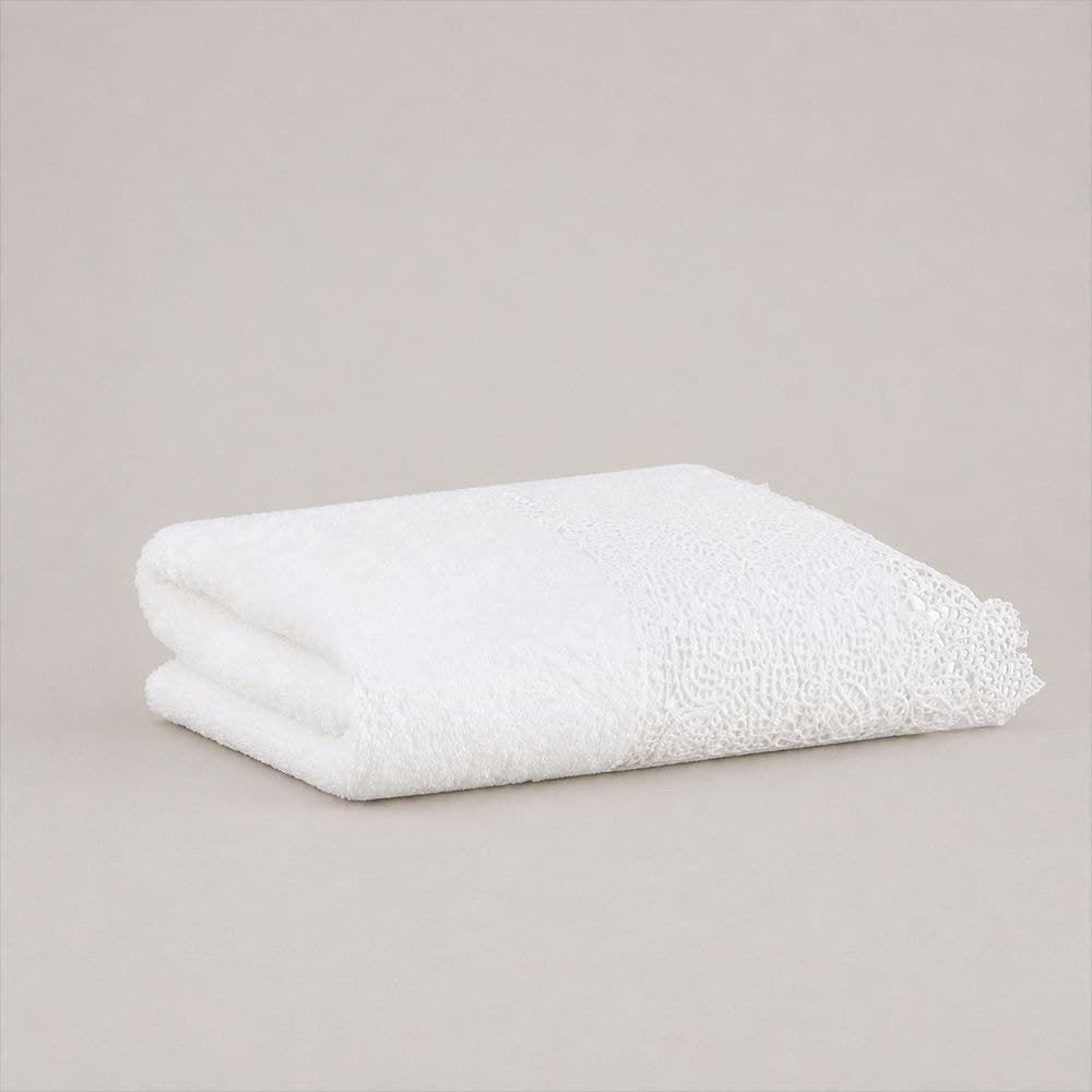 Toalha Rosto Buddemeyer Luxus Norah Branco com renda Branco