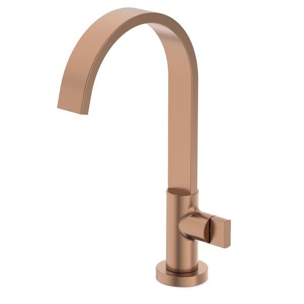Torneira de Pia para Banheiro com Bica Alta Rose Gold Flow Celite