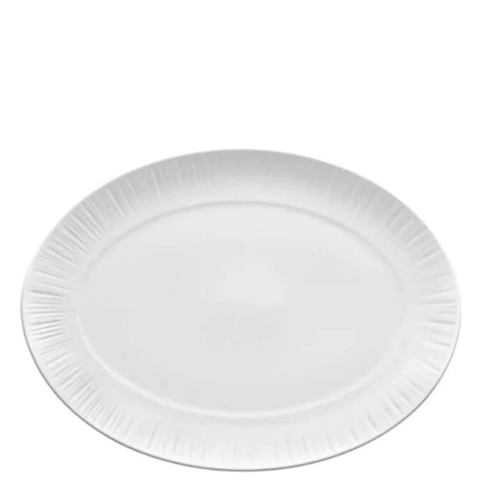 Travessa de Porcelana Noritake Conifere Branco 31cm