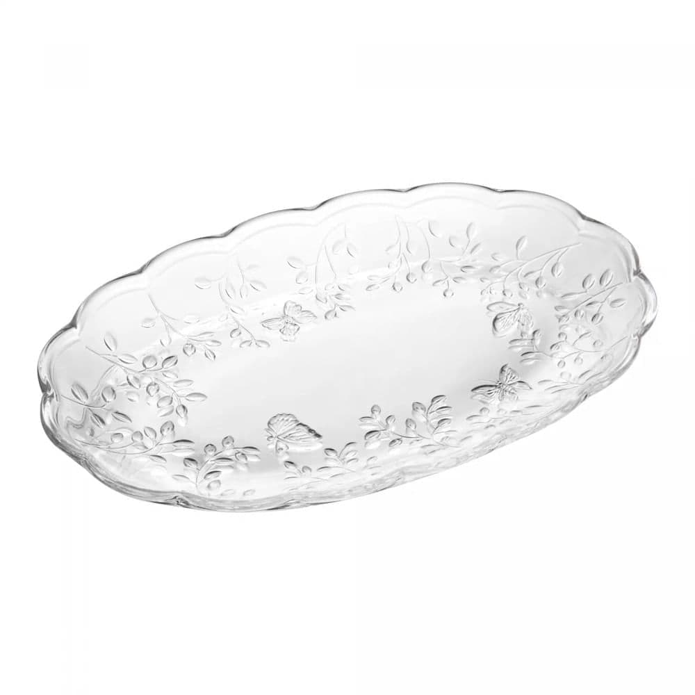 Travessa de Vidro Butterfly 31x20cm Transparente - Lyor