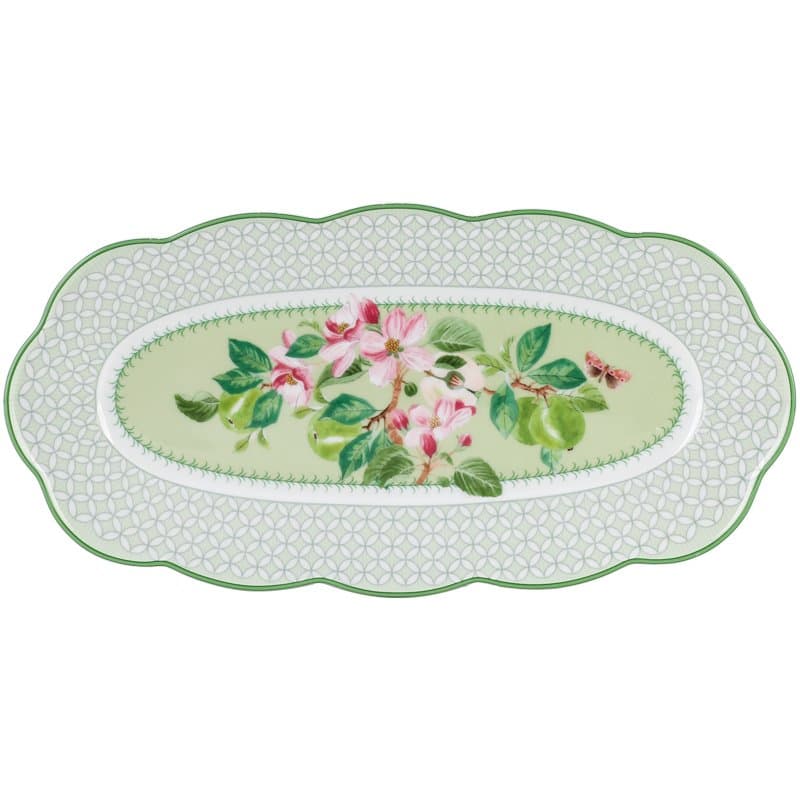 Travessa Oblonga Horticool Green 30cm 29.7x14.7x2cm - Tea Deligth