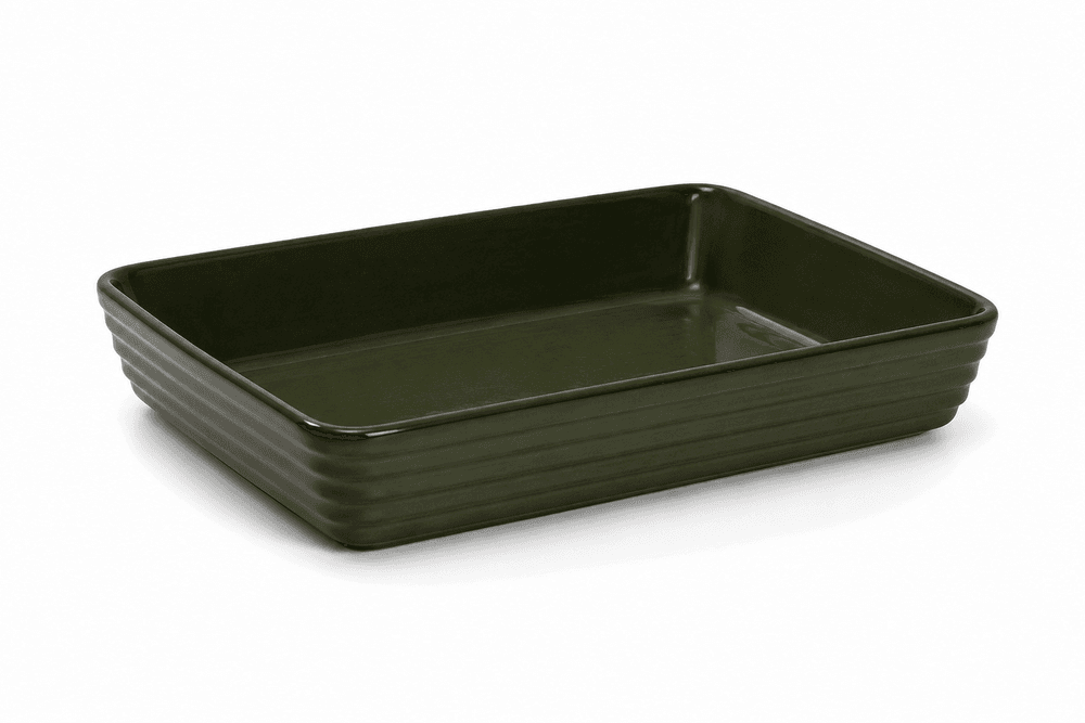 Travessa Retangular Jade 4,2l 26x5x3 Verde Escuro - Full Fit