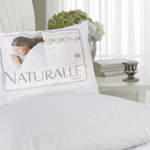 Travesseiro Malha Penteada Branco 50x70cm Naturalle Fashion