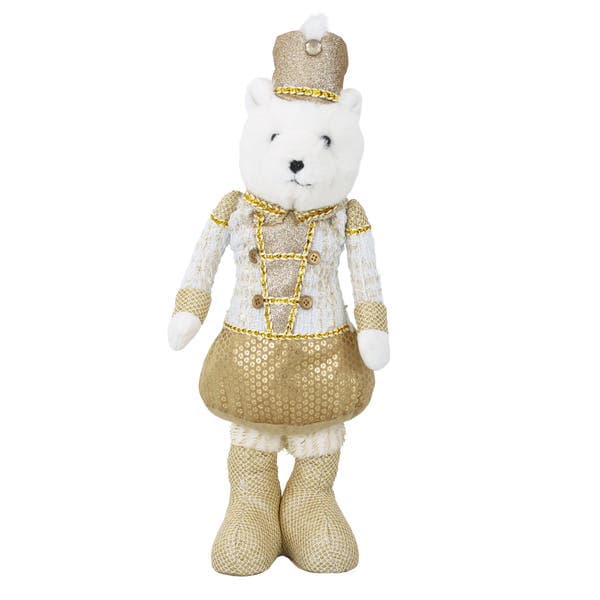 Urso de Pelúcia de Natal Ouro Cromus 44x18cm