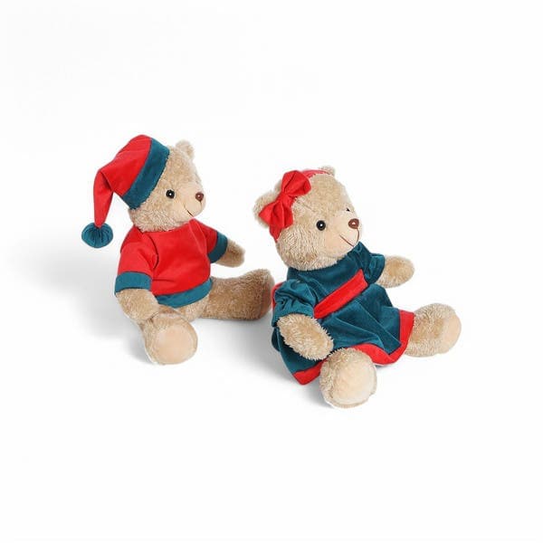 Urso de Pelúcia de Natal Verde 23,5x23cm Cromus