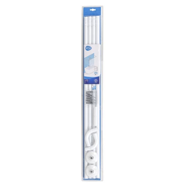 Varão para Cortina de Banheiro Curvo 90x175cm Branco Sensea