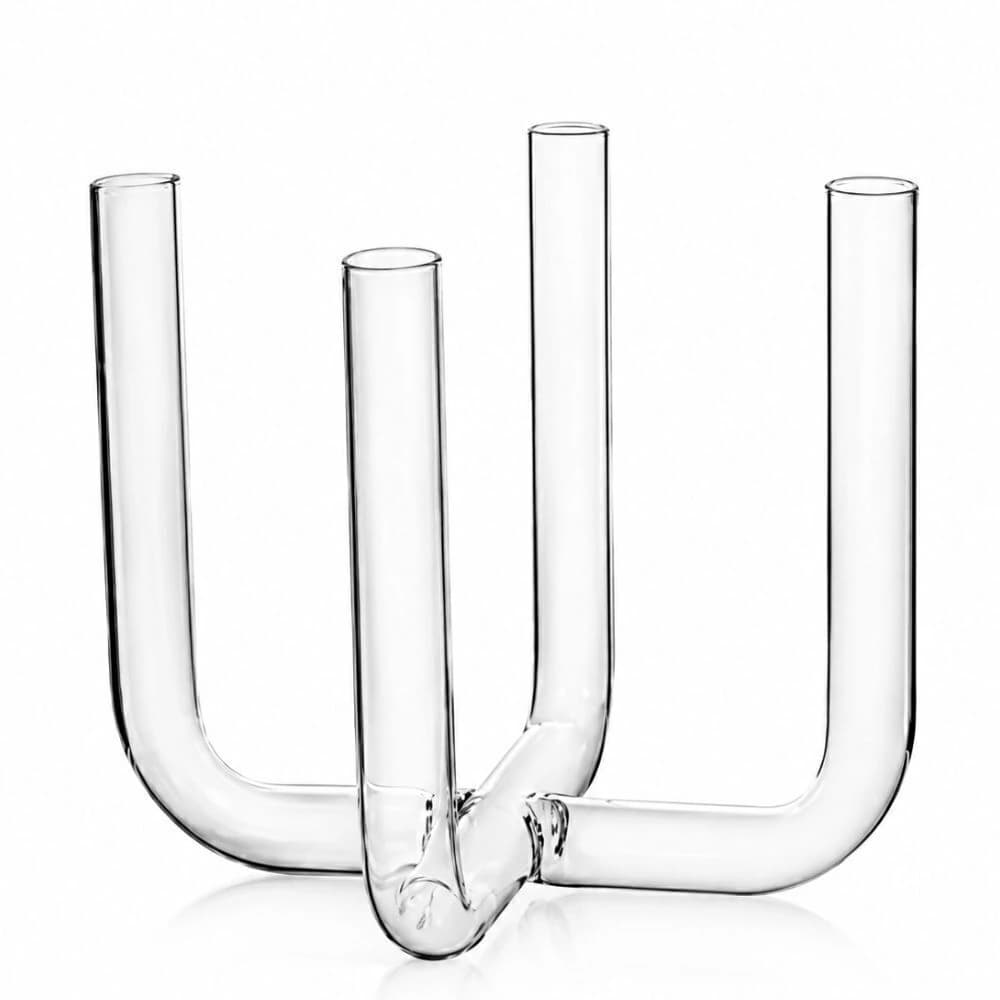 Vaso de Vidro Tubes com 4 Pontas 19cm