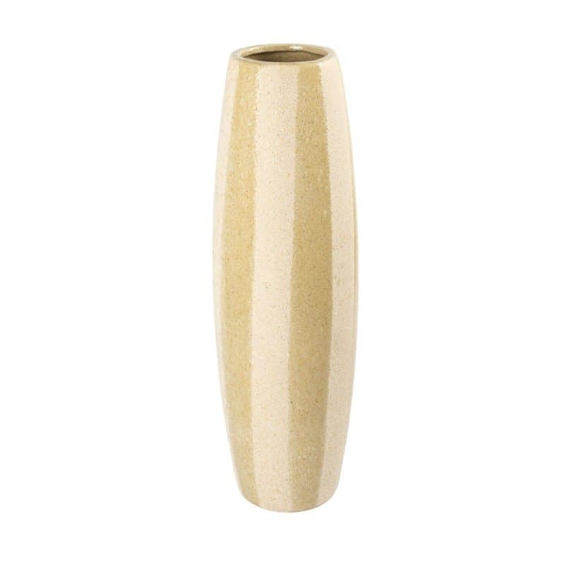 Vaso em Cerâmica G Lucatti Creme/Bege 48 x 12 cm