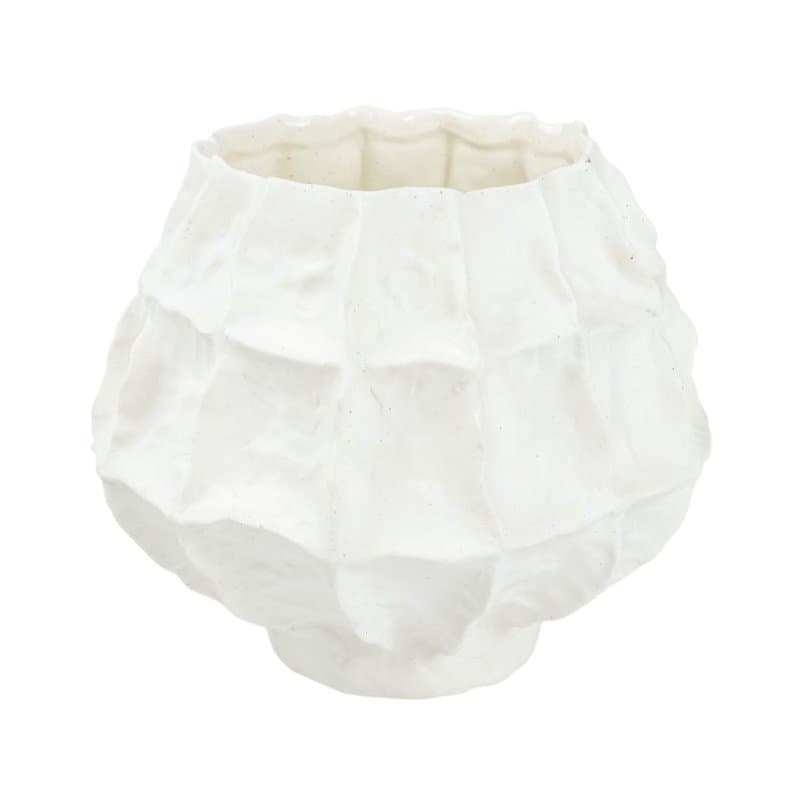 Vaso em Cerâmica Lucatti Branco 22 x 24 cm