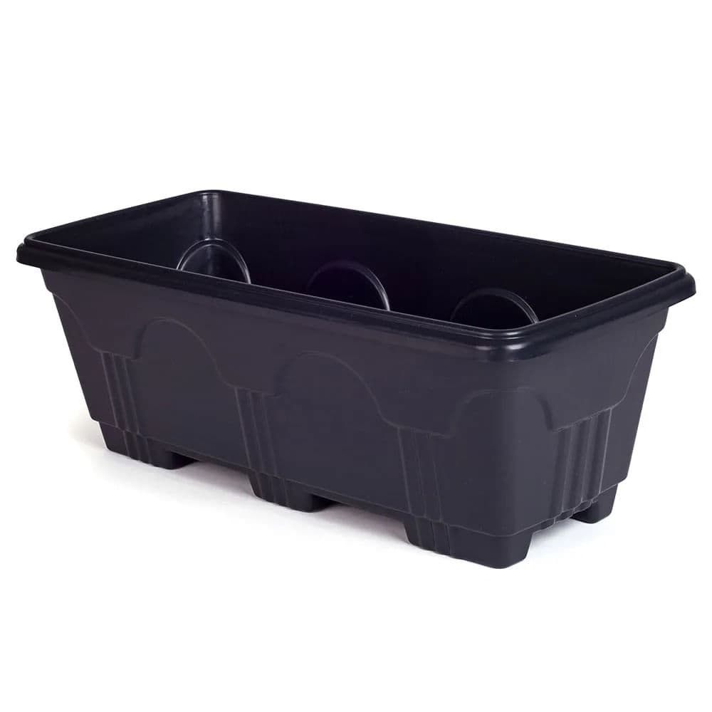 Vaso Retangular 46,5cm Preto - Mb Plásticos