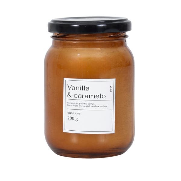 Vela Aromatizada Vanilla & Caramelo Branco 8,9x6cm Casa Viva