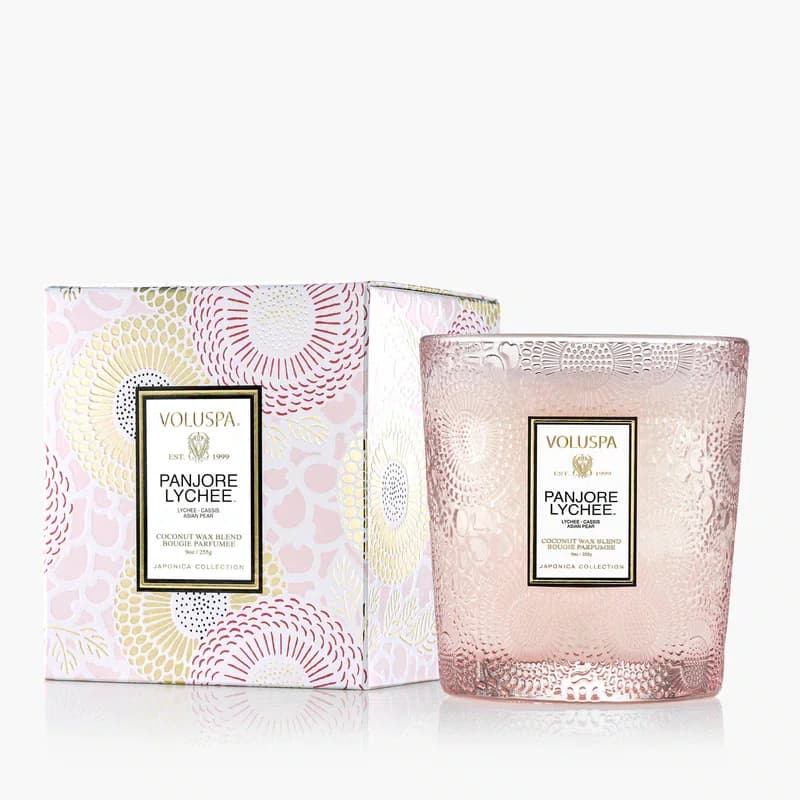 Vela Copo Vidro Classico 60h Panjore Lychee - Voluspa