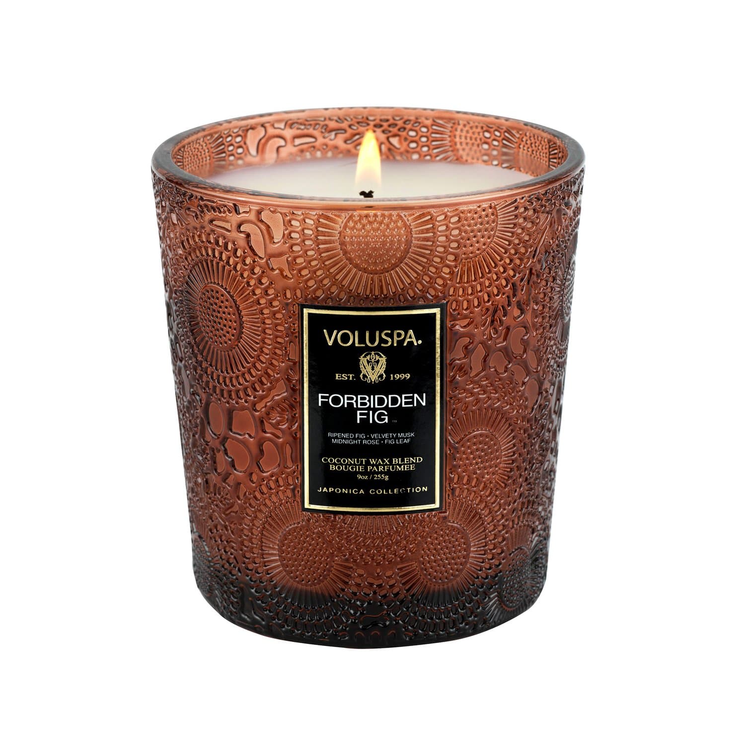 Vela Copo Vidro Forbidden Fig Voluspa 60 Horas