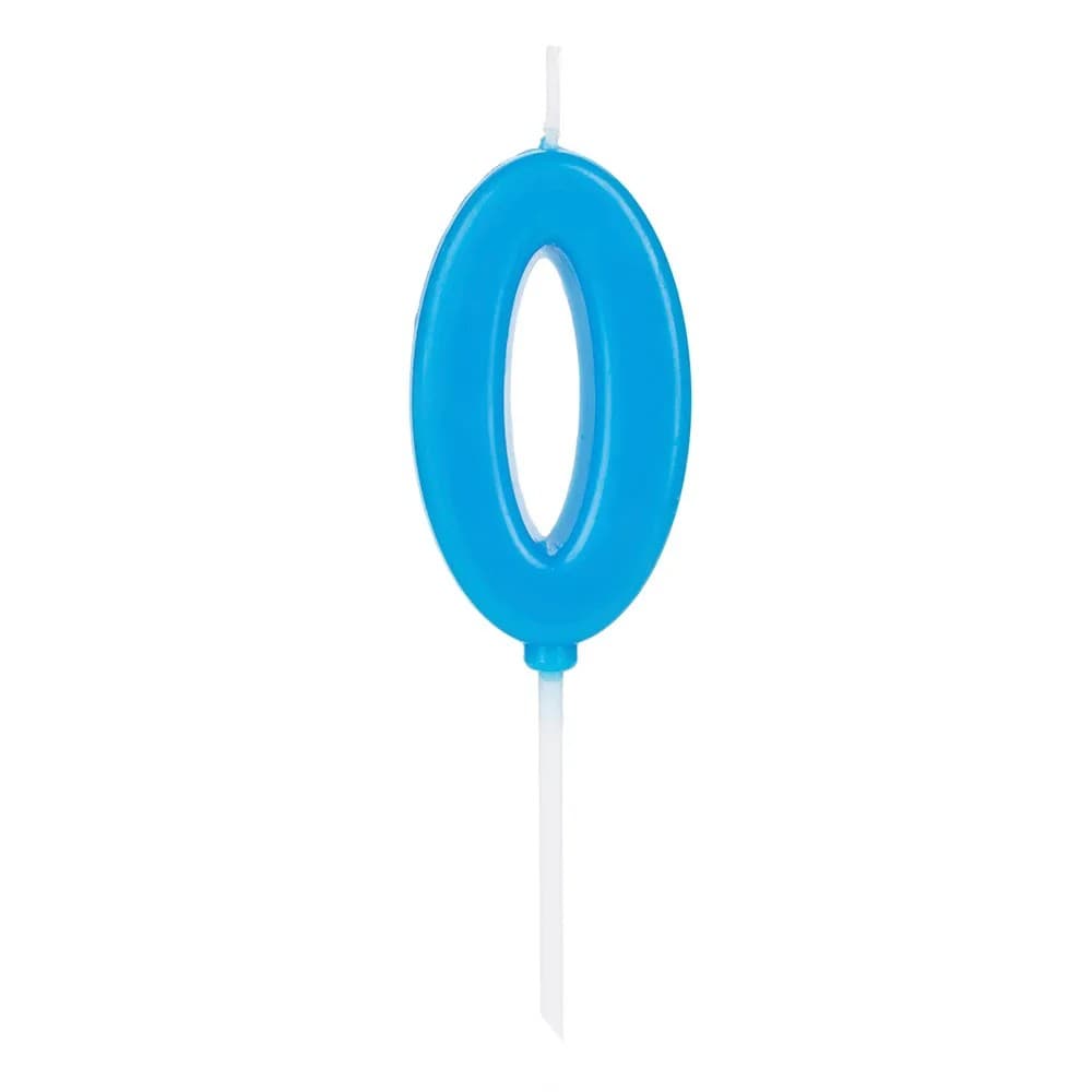 Vela de Aniversário Pick Número 0 Azul - Silver Plastic