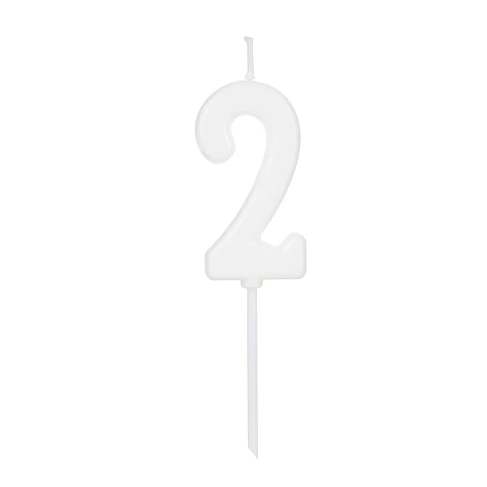 Vela de Aniversário Pick Número 2 Branca - Silver Plastic