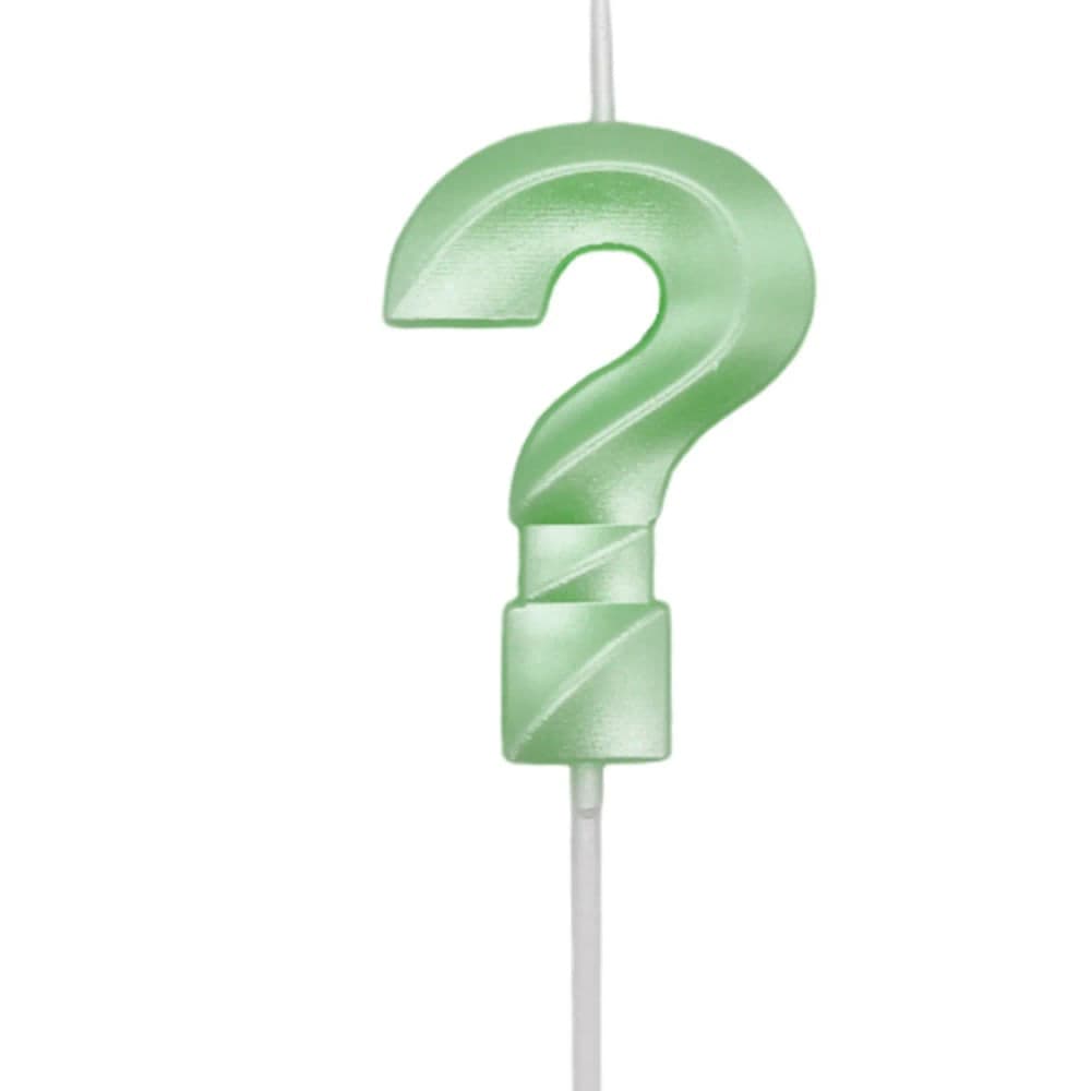 Vela de Interrogação Mini Design Verde Candy - Silver Plastic