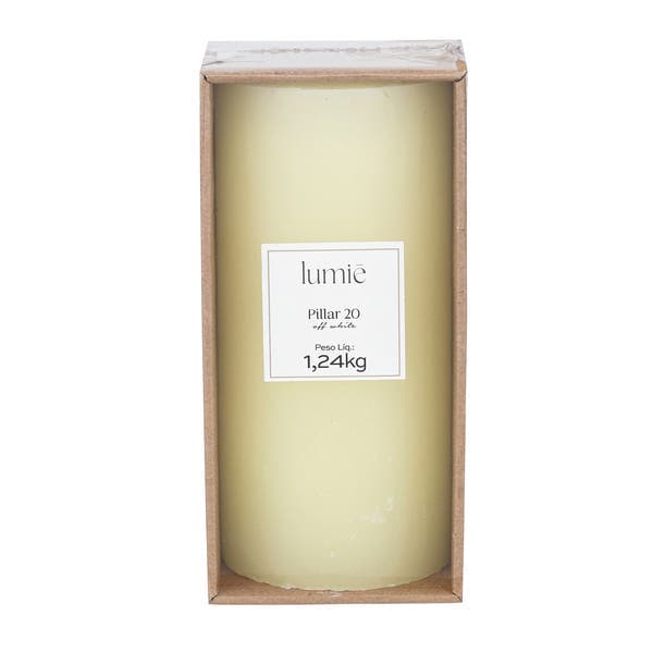 Vela Decorativa Bege Pillar 20 Lumie 20x9,5cm