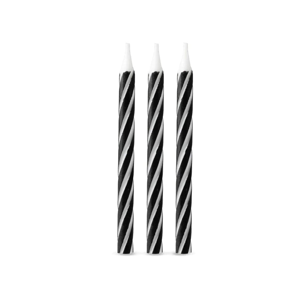 Vela Palitinho Espiral Preta - Silver Plastic