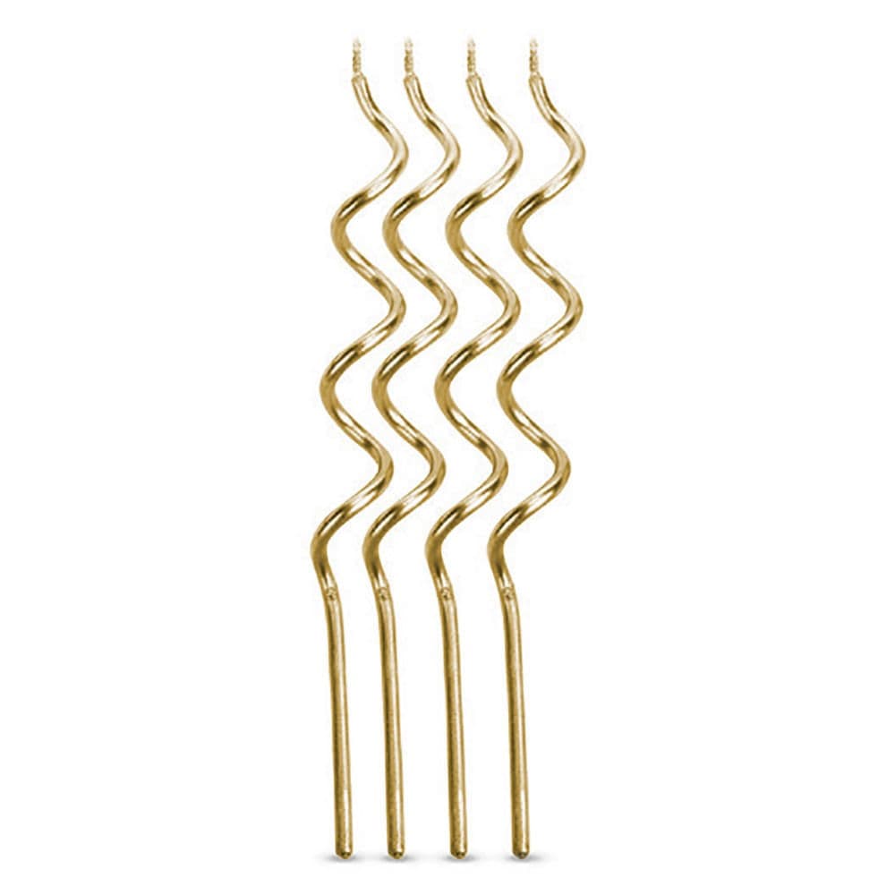 Vela para Aniversário Espiral Dourada - Silver Plastic