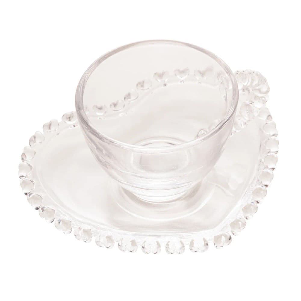 Xícara de Café com Pires Coração 80mL - Lyor