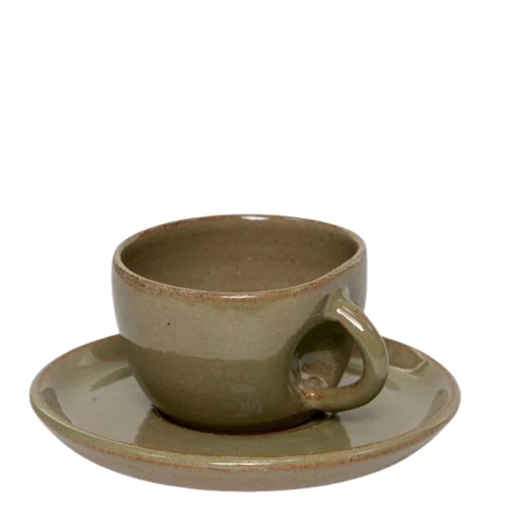 Xícara para Café de Cerâmica Verde Oliva 100ml