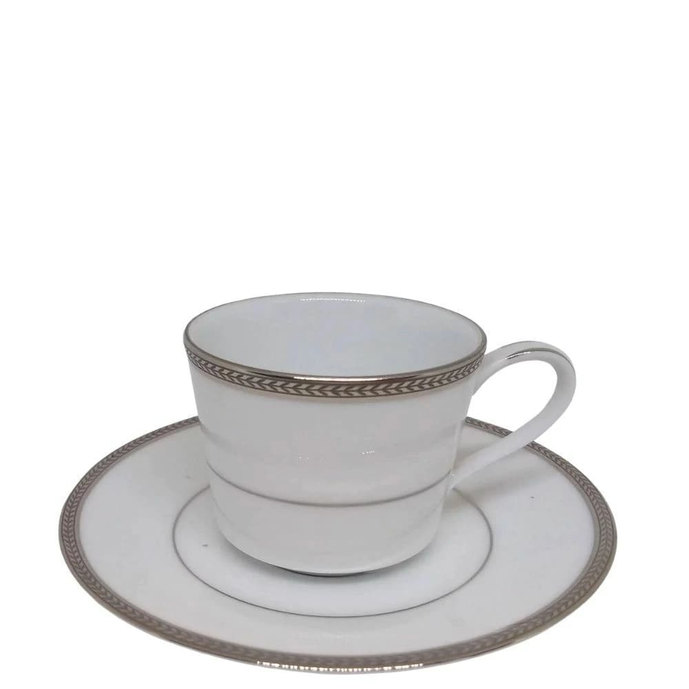 Xícara para Café de Porcelana Noritake Toorak Platinum 6pçs