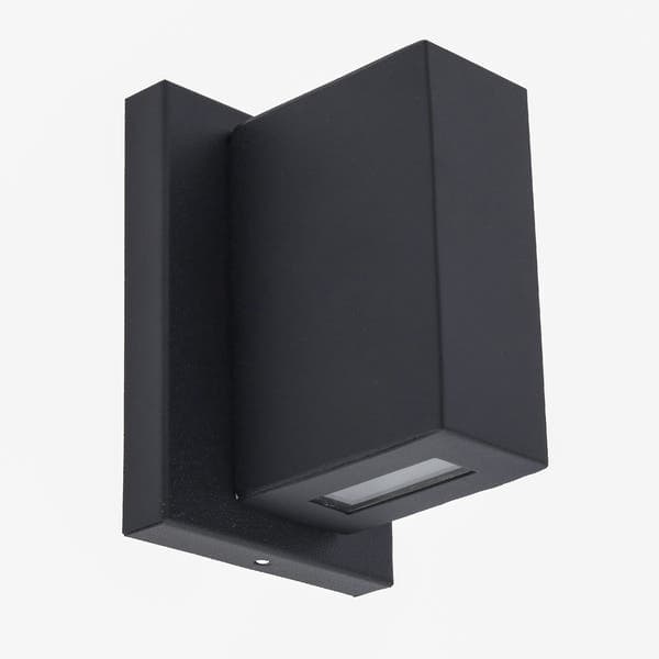 Arandela de Parede de Efeito Preta Alumínio e Vidro 40W IP54 Portalluz