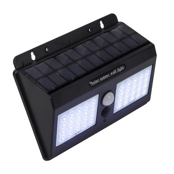 Arandela Solar Externa com Sensor IP65 LED Amarelo Zyon Dupla Gaya Preta