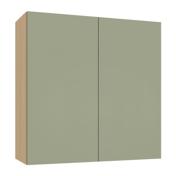 Armário 2 Portas 80x80x32cm Madeira Domus Carvalho UV e Verde Luciane
