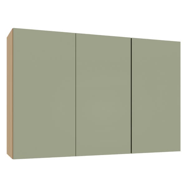 Armário 3 Portas 120x80x32cm Madeira Domus Carvalho UV e Verde Luciane