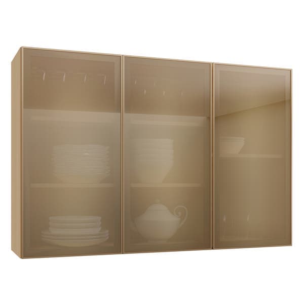 Armário 3 Portas 120x80x32cm Madeira Domus Carvalho UV Luciane