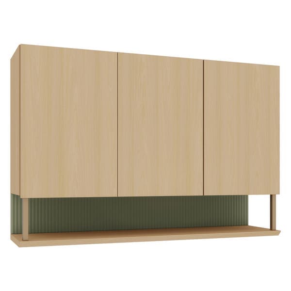 Armário 3 Portas 120x80x32cm Madeira Domus Carvalho UV Luciane