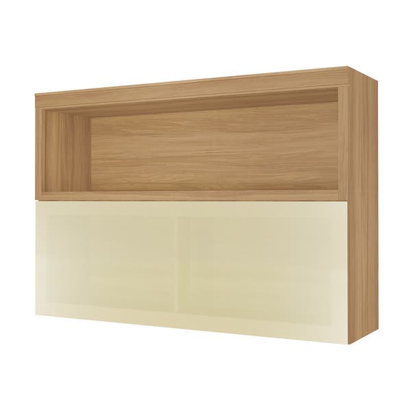 Armário Aéreo 1 Porta 120x82x32cm Madeira Nature Marquesa Nesher