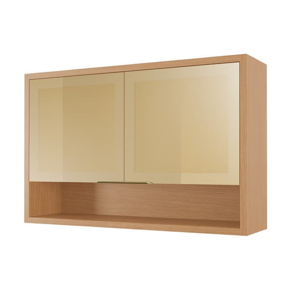 Armário Aéreo 2 Portas 120x78x32cm Madeira Carvalho Condessa Nesher