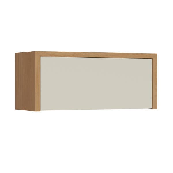Armário Aéreo de Cozinha 100% MDF Carvalho e Greige com 1 Porta 34x80x32cm Condessa Nesher