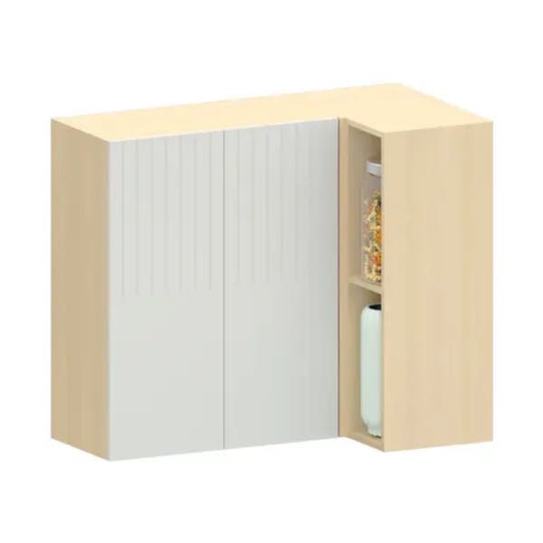 Armário Aéreo de Cozinha de Canto MDF Carvalho com 2 Portas 95x80x53cm Aura Luciane